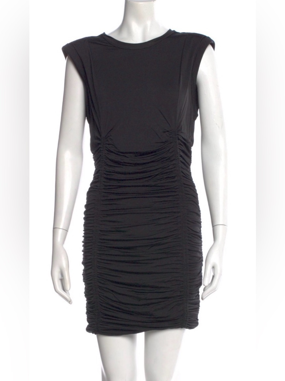 Ramy Brook Black Ruched Sleeveless Sheath Dress